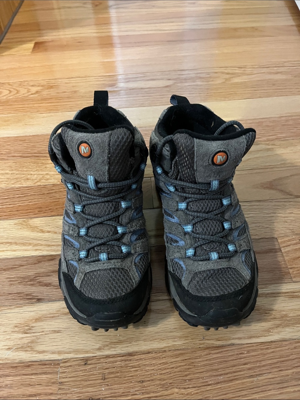 Merrell Gray and Light Blue Kids Hiking Boots